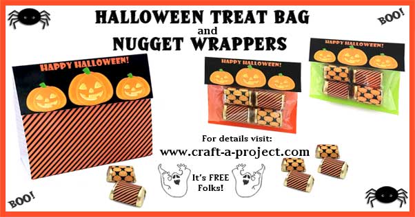 Halloween Crafts: Halloween Treat Bag and matching nugget wrappers