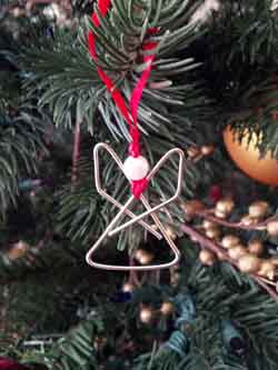 paper clip angel ornament